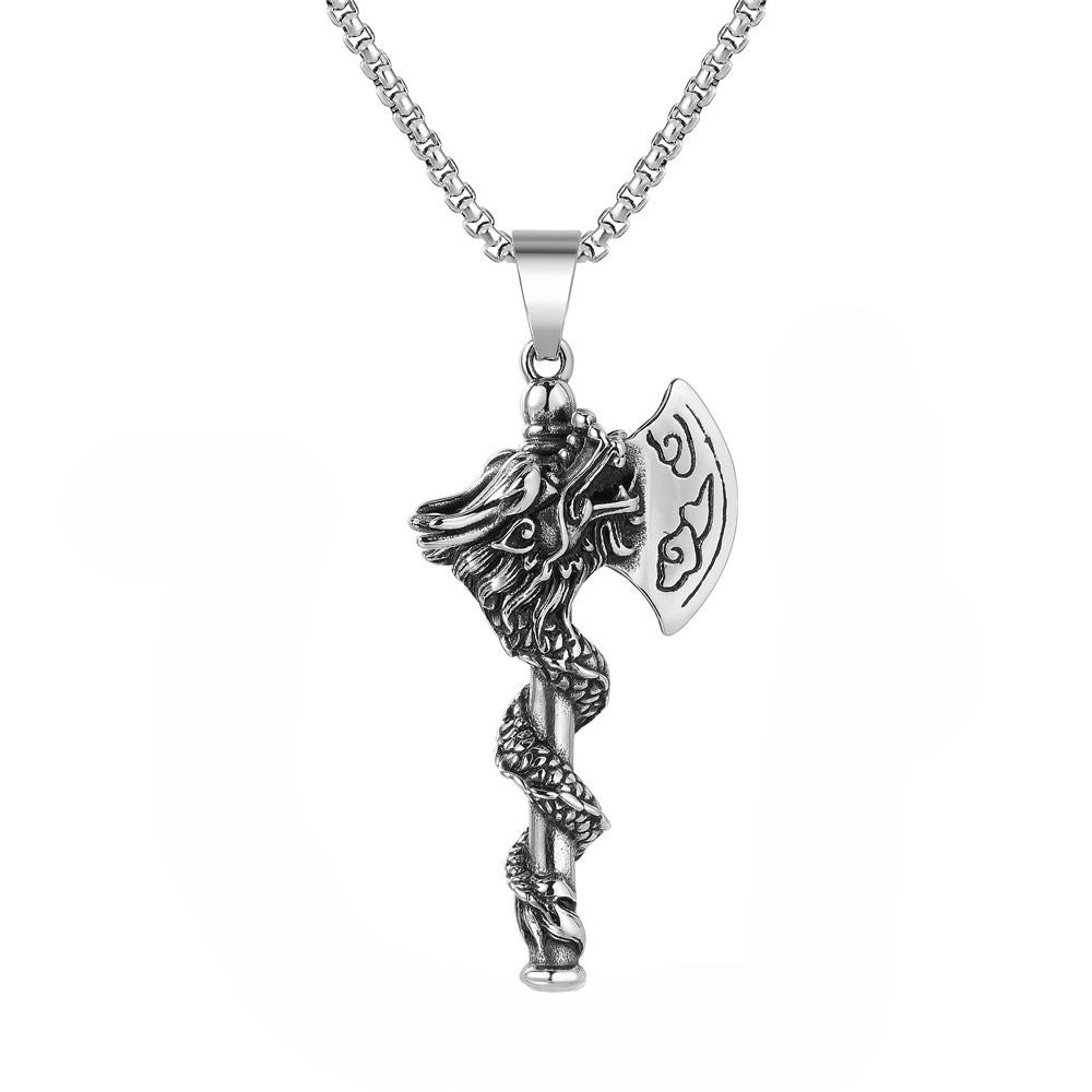 Cloud Pattern Dragon Axe Viking Pendant Jewelry for Men