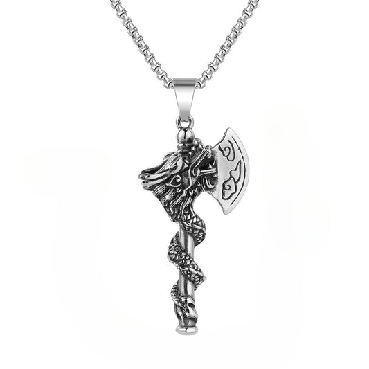Cloud Pattern Dragon Axe Viking Pendant Jewelry for Men