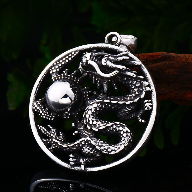 Custom Ethnic Dragon Titanium Steel Pendant for Men - Wholesale Stainless Steel Jewelry