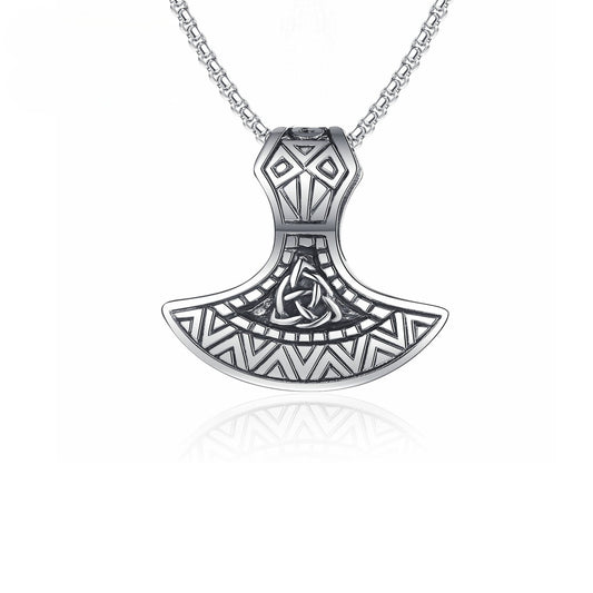 Steel Necklace - Statement Nordic Viking Battle Axe