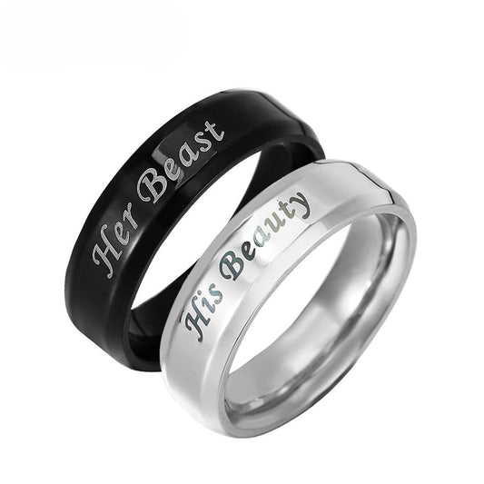 Planderful Titanium Steel Couple Ring Unisex Protection