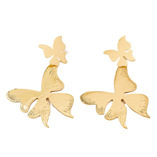 Planderful Vienna Verve Earrings – Exaggerated Metal Butterfly Design