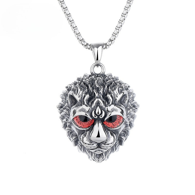 Punk Lion Stainless Steel Men's Pendant Necklace