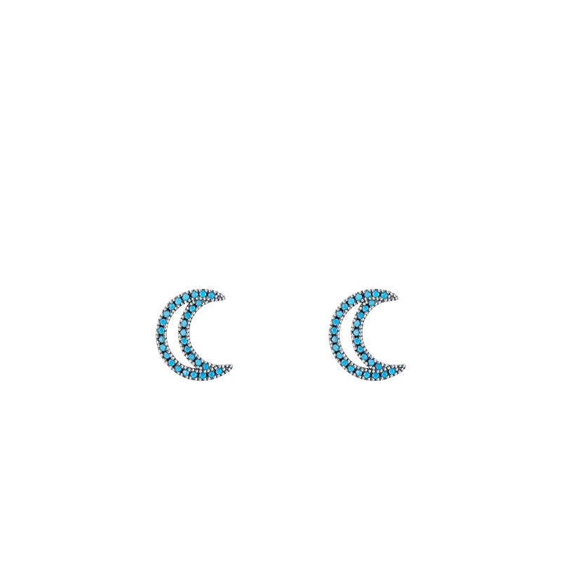 925 Sterling Silver Turquoise Openwork Stud Earrings