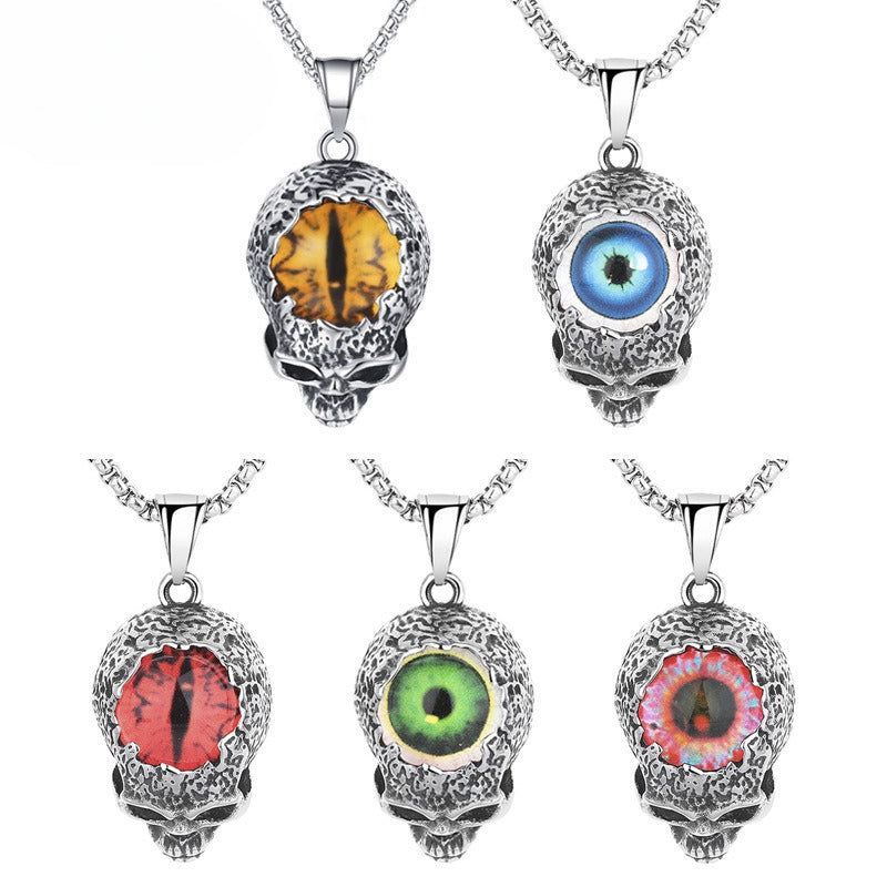 Steel Necklace – Vintage Viking Devil's Eye For Men