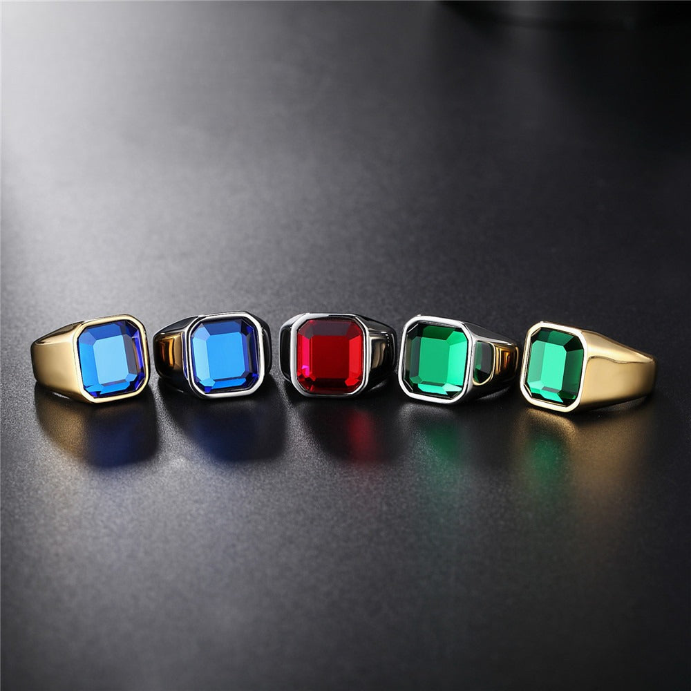 Planderful Zircon Titanium Steel Ring For Men Unisex Everyday Genie Minimalist Jewelry Gift
