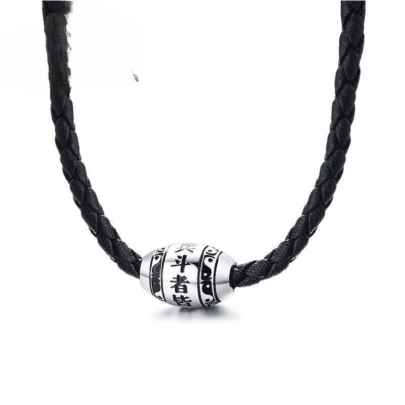 Chinese Style Jewelry Stainless Steel Nine-Character Mantra Pendant for Men