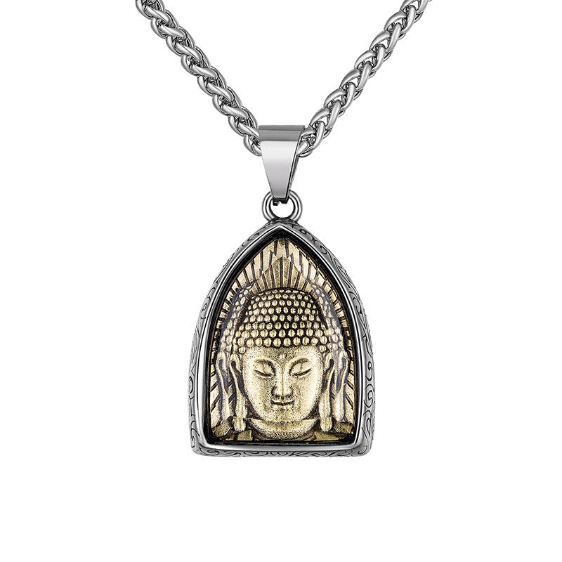 Steel Necklace – Vintage Eight Patron Saints Natal Amulet Zodiac Pendant For Boys