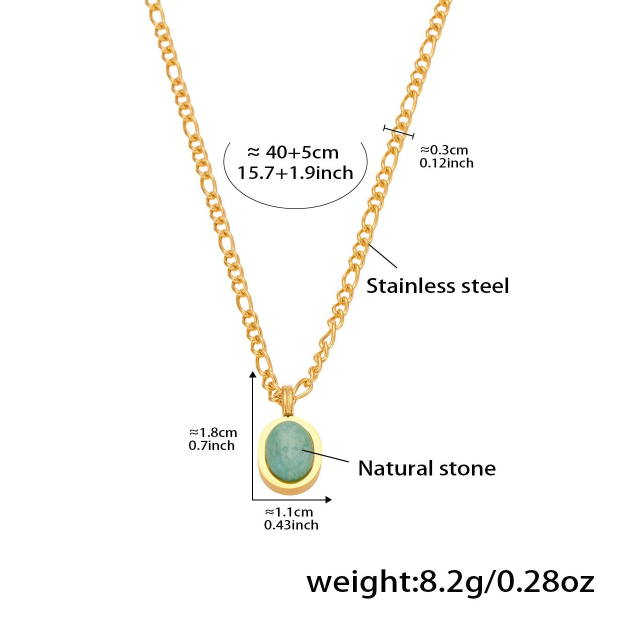 Planderful Turquoise Oval Pendant Necklace For Women