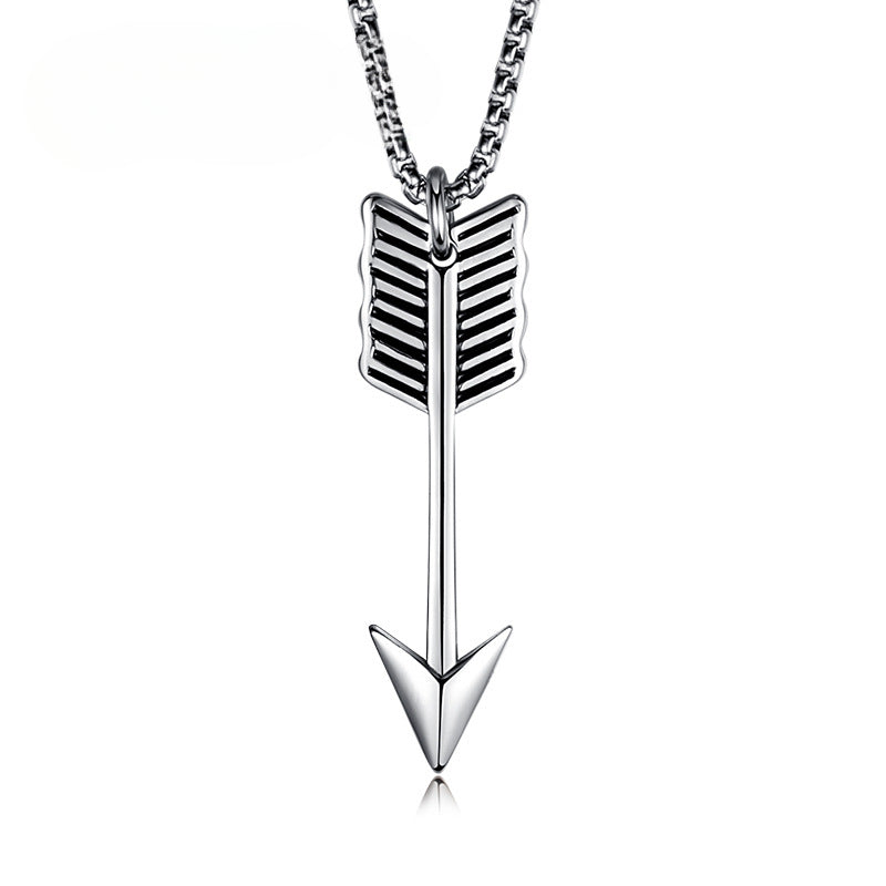 Ancient Weapons Bow And Arrow Stainless Steel Pendant Necklace