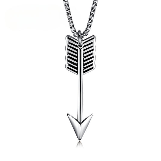 Ancient Weapons Bow And Arrow Stainless Steel Pendant Necklace
