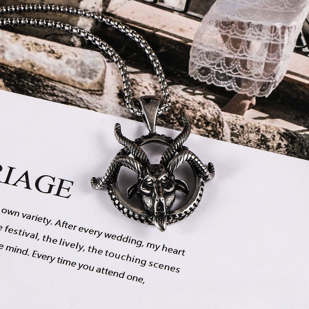 European And American Personalized Retro Goat Head Pendant