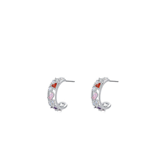 Colorful Zircon Sterling Silver Earrings: Fashionable and Unique