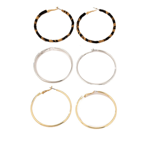 Planderful Vienna Verve Earrings Set – Fashionable Large Circle Design