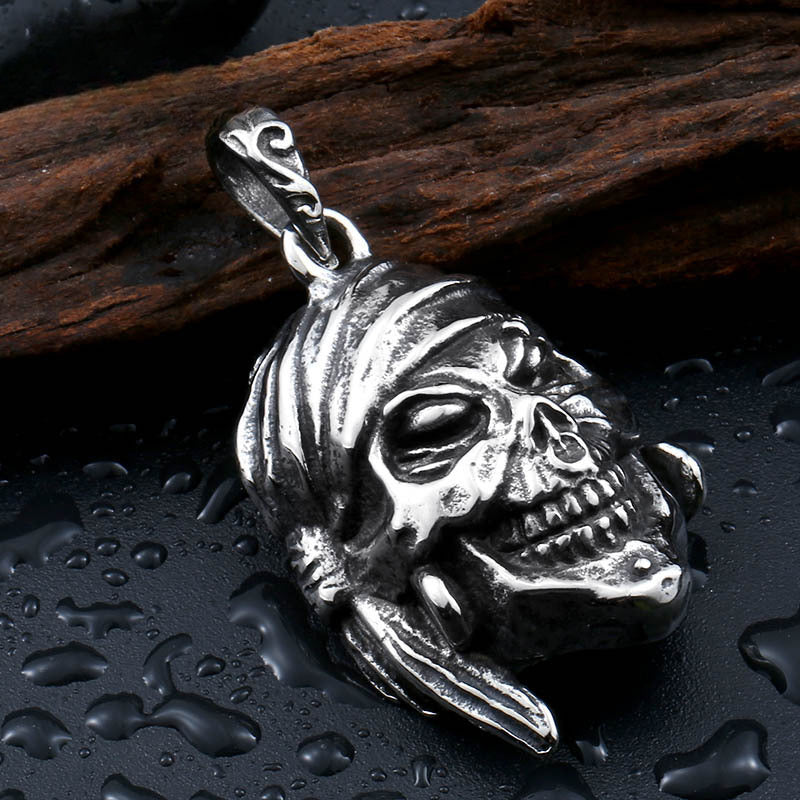Titanium Steel Men's Skull Pendant - Pirates of the Caribbean Inspired Jewelry