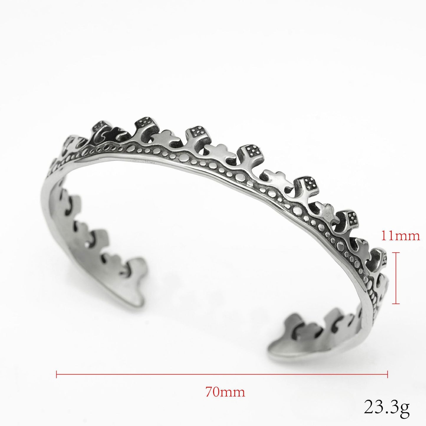 Planderful Everyday Genie Durable Titanium Stainless Steel Bracelet For Unisex Fashion Lovers Retro Crown Opening