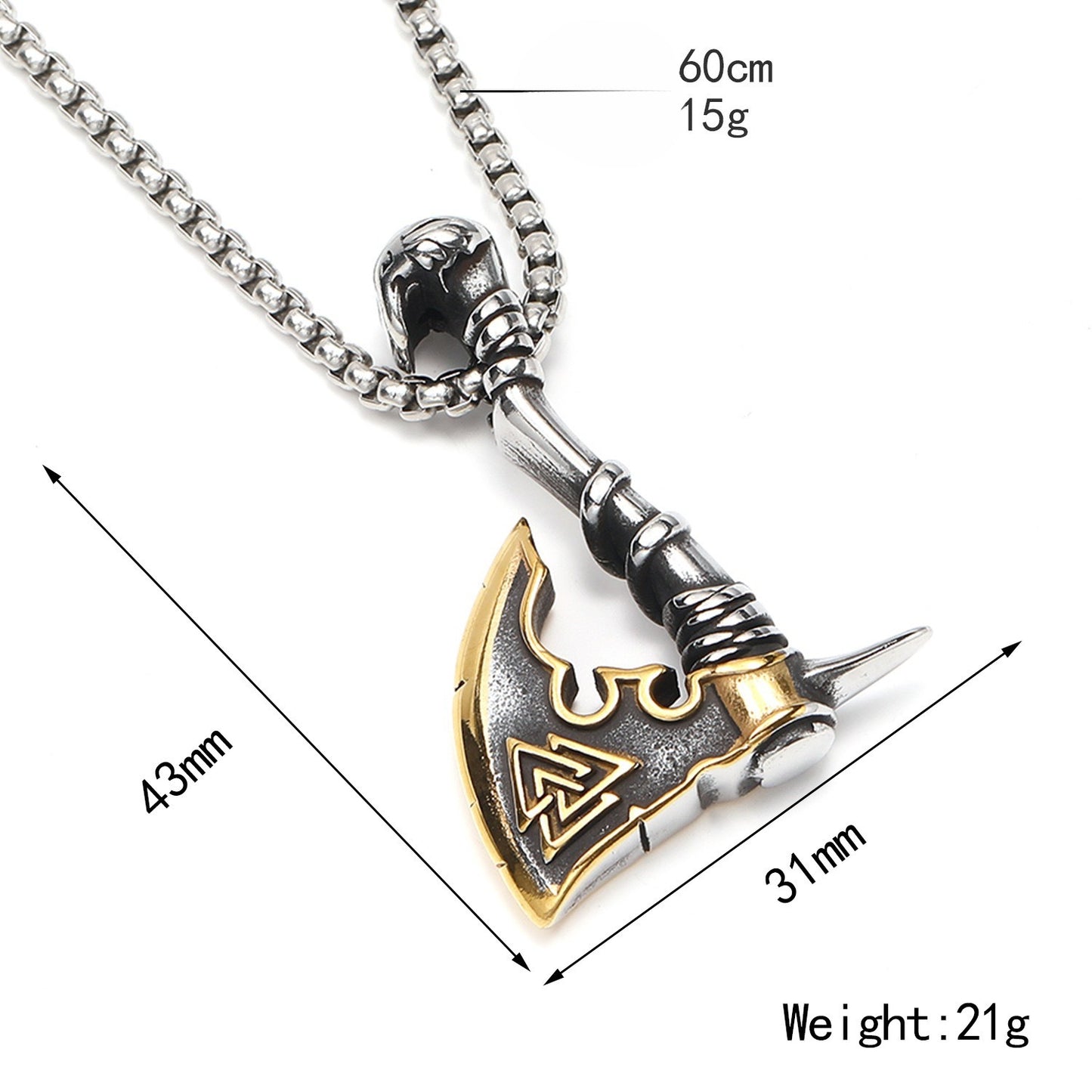 Viking Axe Necklace Stainless Steel By Planderful Collection For Men And Women Unisex Trendy Hip Hop Pendant