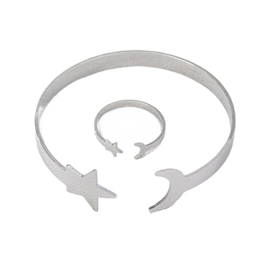 Star and Moon Jewelry Set for Daily Commuting by Planderful