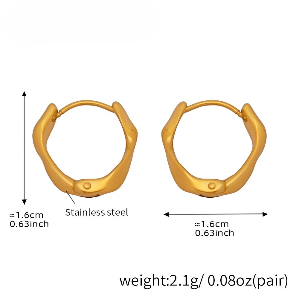 Planderful Twist Ring Earrings For Women Gold Plated