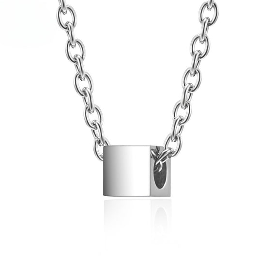 Minimalist Cold Wind Small Square Titanium Steel Necklace