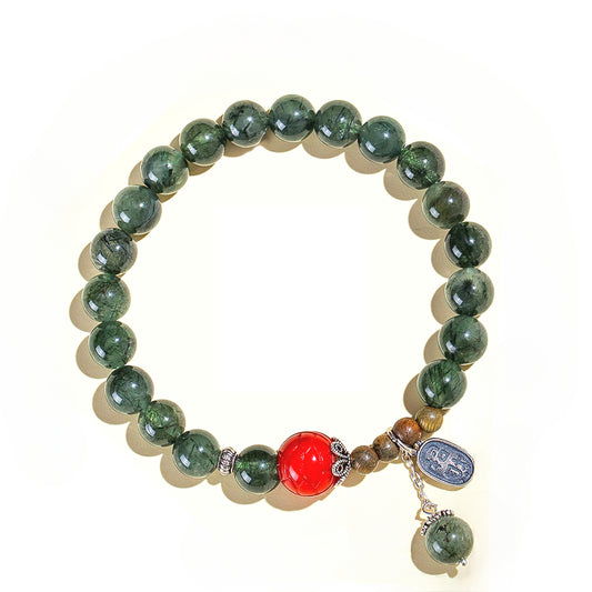 Planderful Fortune's Favor Bracelet – Elegant Natural Crystal and Sandalwood Design