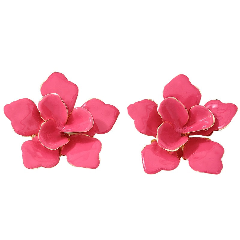 Planderful Vienna Verve Earrings – Exaggerated Multi-Layer Flower Design