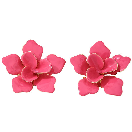 Planderful Vienna Verve Earrings – Exaggerated Multi-Layer Flower Design
