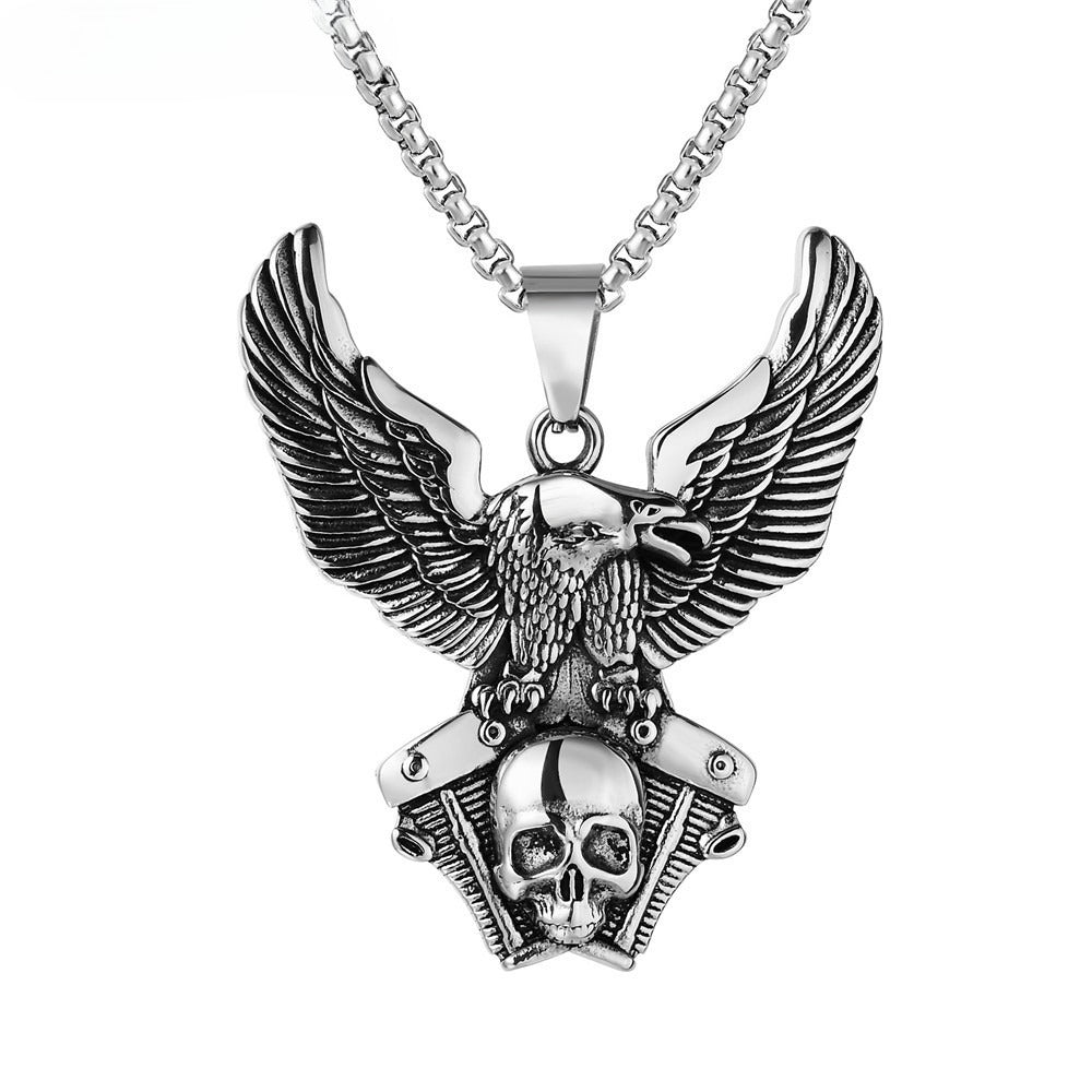 Eagle Skull Titanium Steel Pendant Necklace