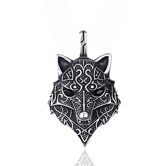 Personalized Viking Wolf Pendant in Titanium Steel for Men - European and American Punk Style Jewelry Wholesale