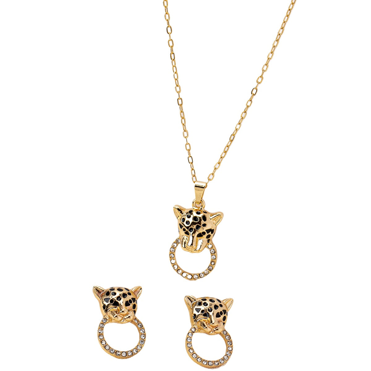 Planderful Retro Leopard Head Jewelry Set for Fashion Lovers