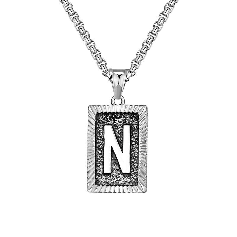 Steel Necklace – Dainty Brand Letter Pendant For Hip Hop Street Style Chain By Planderful