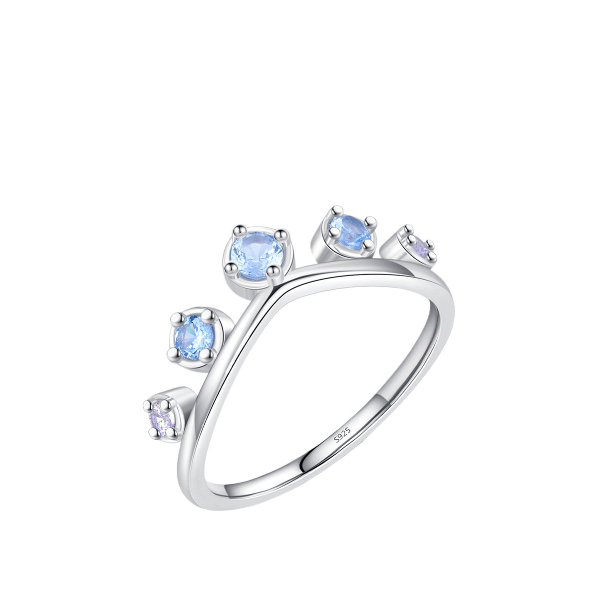925 Sterling Silver Zircon Crown Ring