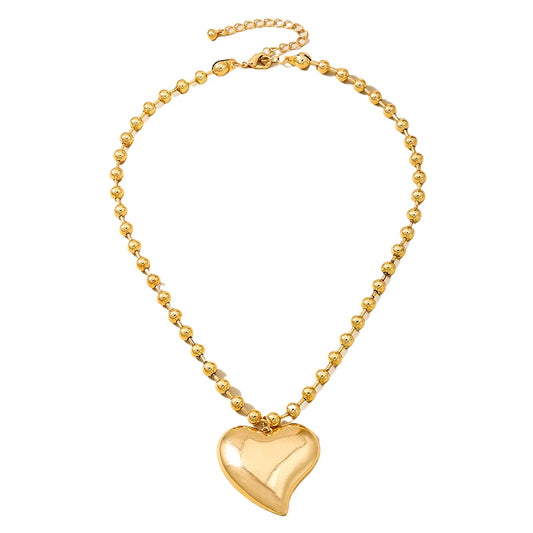 Planderful Vienna Verve Necklace – Stylish Retro Gold Round Bead Design