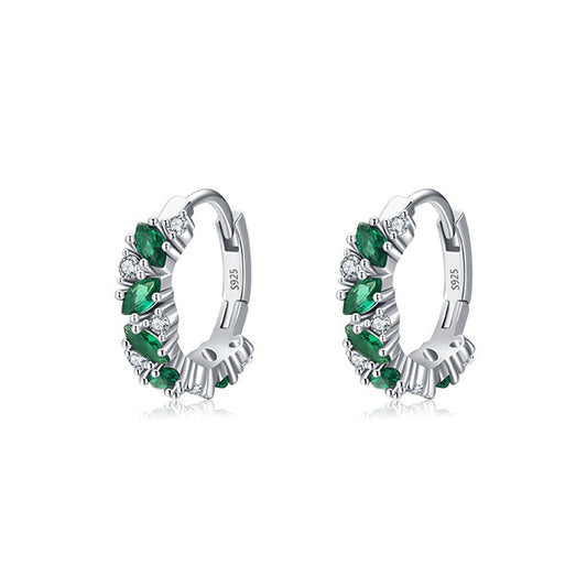 Small Fresh S925 Sterling Silver Wreath Ear Buckle Earrings from Japan and South Korea