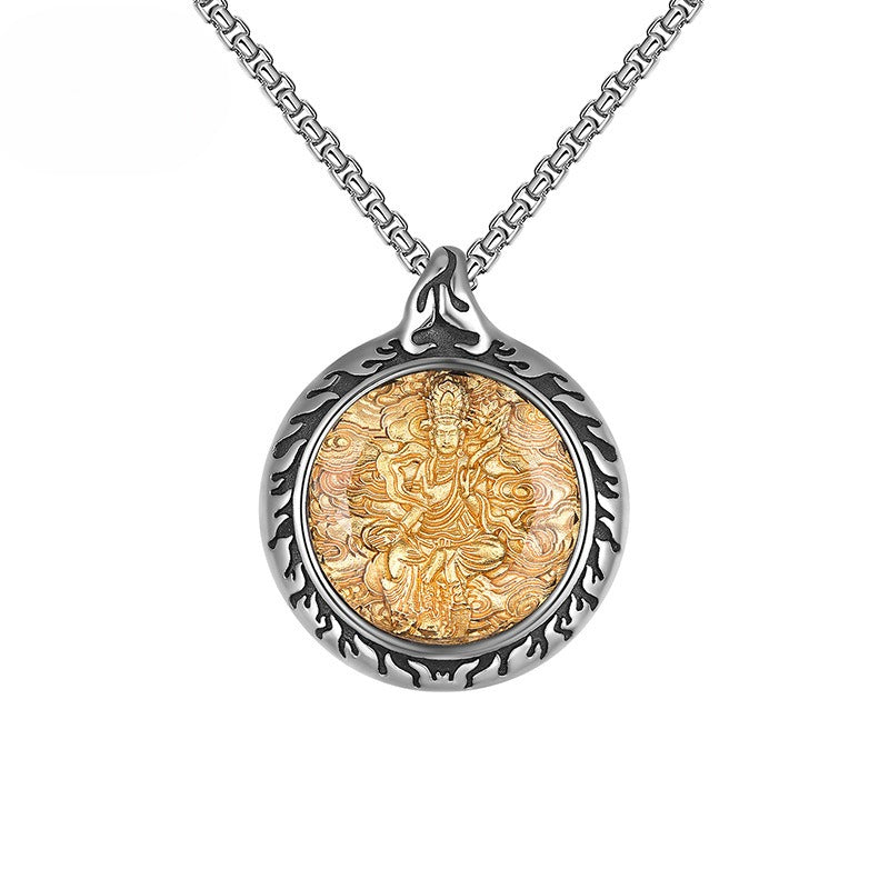 Steel Necklace – Vintage Patron Saints Men's Necklace With Retro Eight Saints Motif And Everyday Jewelry By Planderful