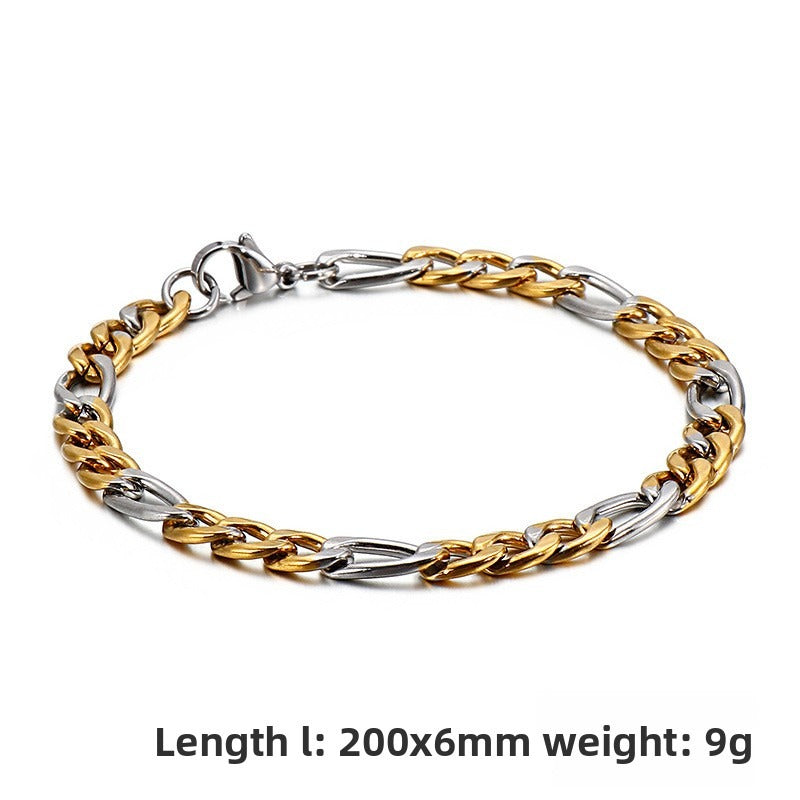 Unisex Hip-Hop Titanium Steel 3:1nk Chain Bracelet – Stainless Steel Hand