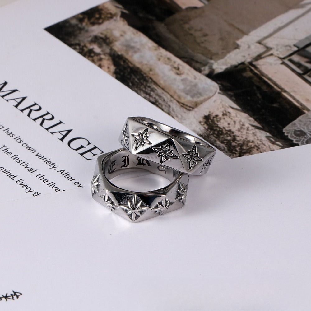 Titanium Steel Polygon 3D Ring For Men Hipster Jewelry