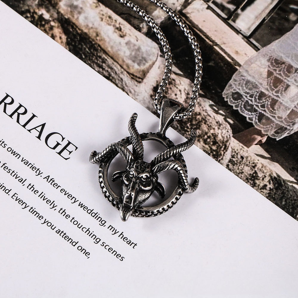 European And American Personalized Retro Goat Head Pendant