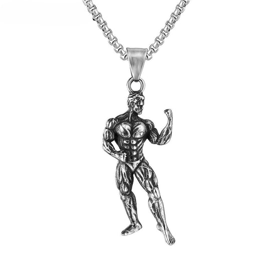 Retro Gym Necklace Titanium Steel Pendant For Men And Women Unisex Protection Statement Planderful