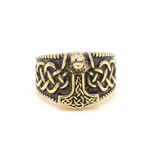 Planderful Personalized Retro Viking Titanium Steel Ring For Men And Unisex Protection Symbol