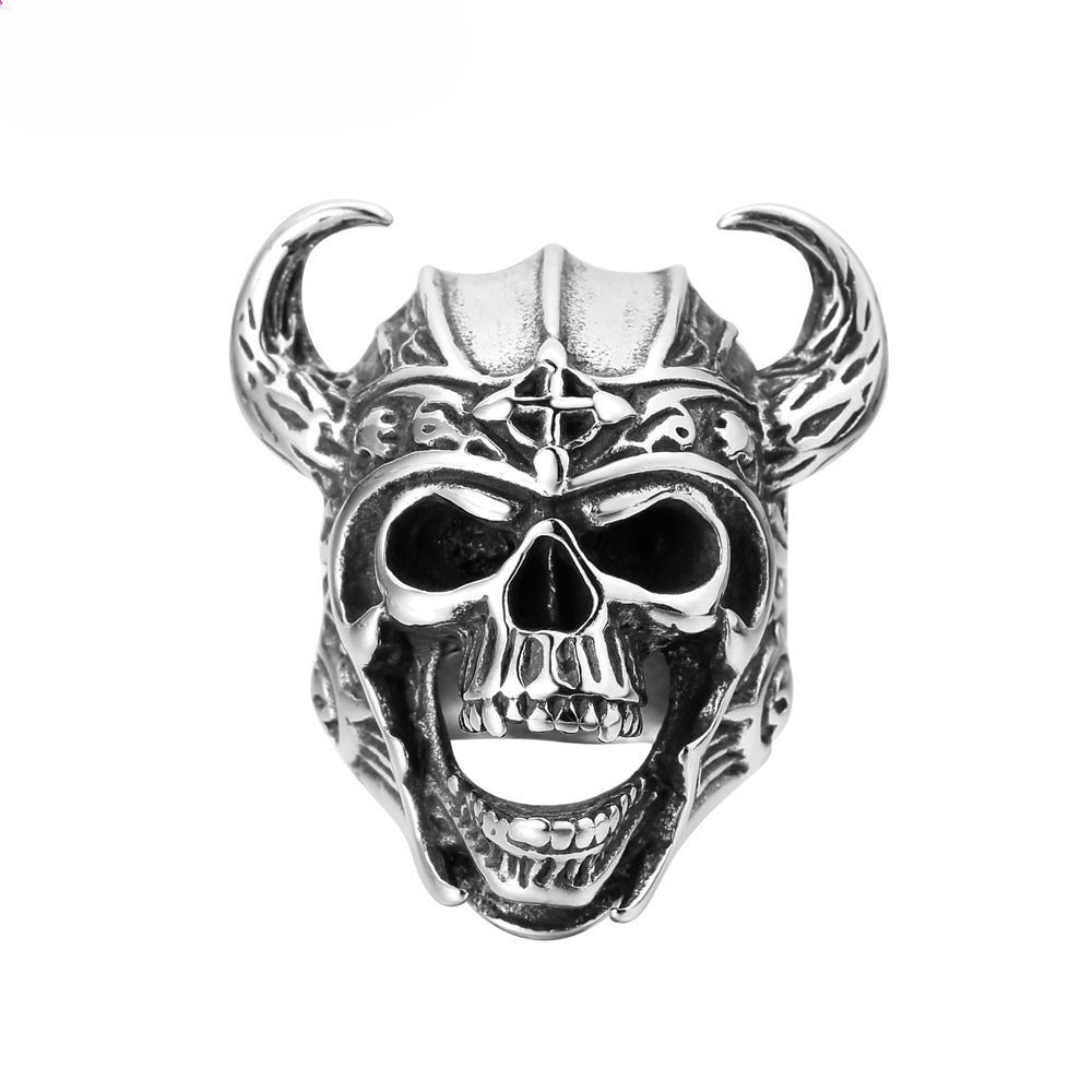 Bull Head Skull Titanium Steel Ring
