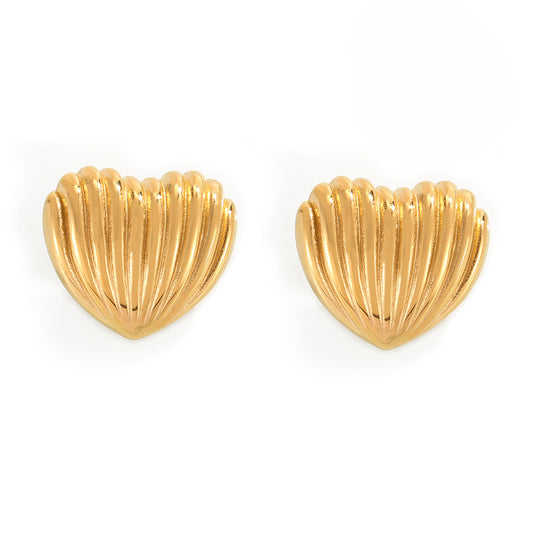 Sweet Love Geometric Gold-Plated Stud Earrings