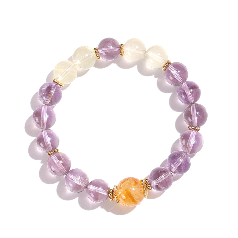 Planderful Fortune's Favor Bracelet – Elegant Amethyst and Lemon Stone Design