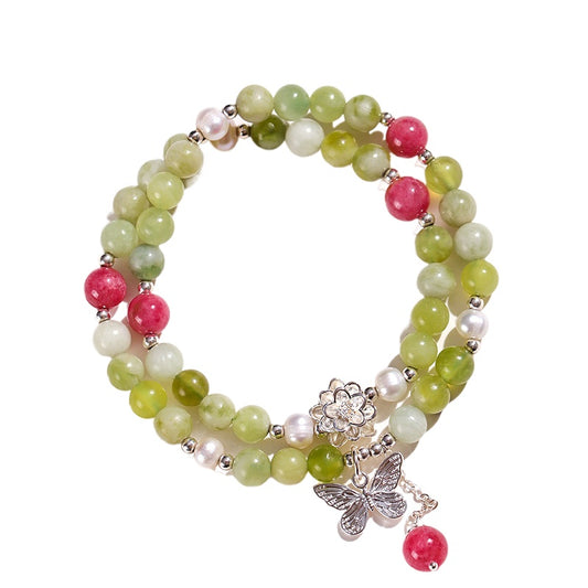 Planderful Fortune's Favor Bracelet – Freshwater Pearl and Rose Stone Elegance