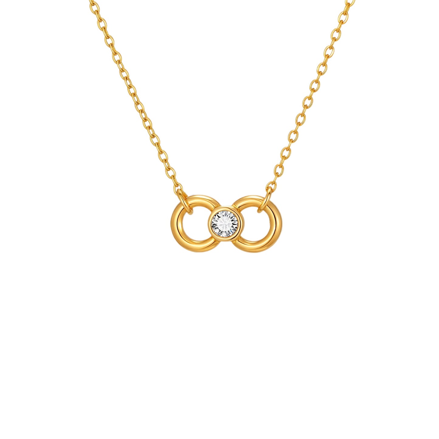Stainless Steel 8 Characters Infinite White Zircon Necklace Bracelet Unlimited Collarbone