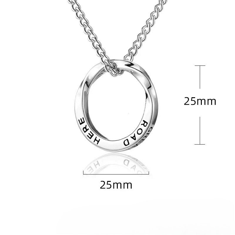 Mobius Ring Necklace For Men Stainless Steel Minimalist Round Pendant Planderful Everyday Genie