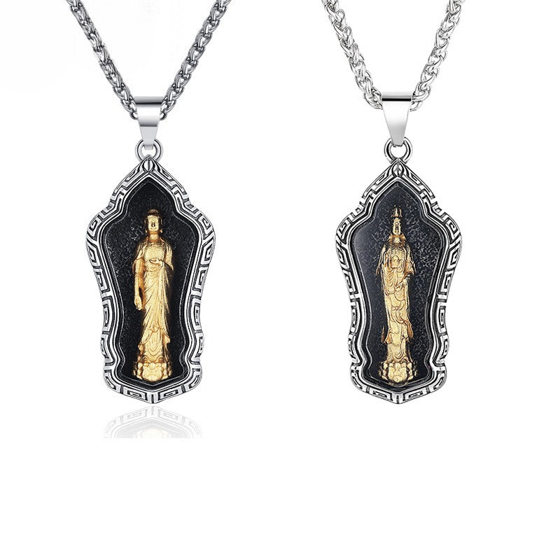 Steel Necklace – Elegant Buddha Pendant