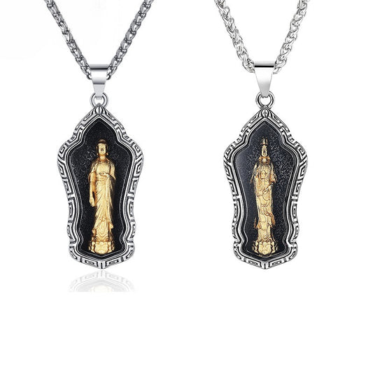 Steel Necklace – Elegant Buddha Pendant