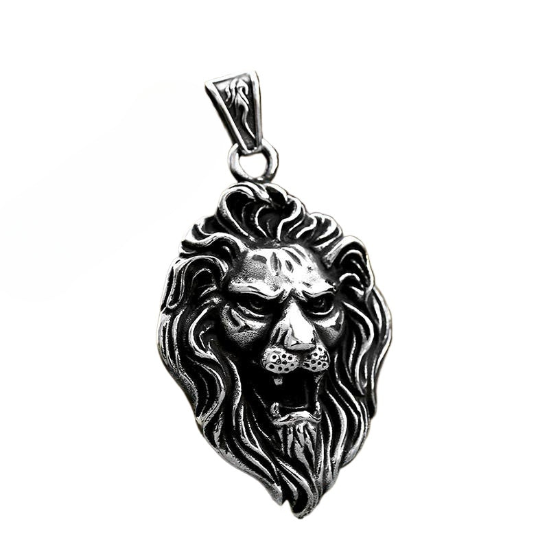 Retro Titanium Steel Lion Head Pendant for Men – Cross-Border Amazon Jewelry
