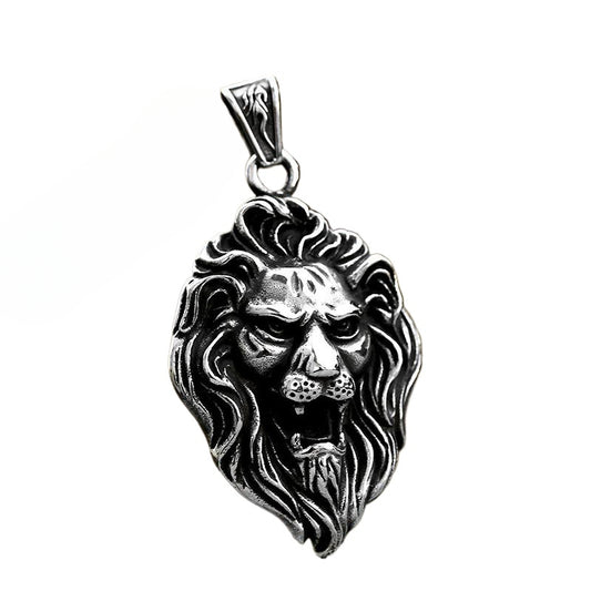 Retro Titanium Steel Lion Head Pendant for Men – Cross-Border Amazon Jewelry